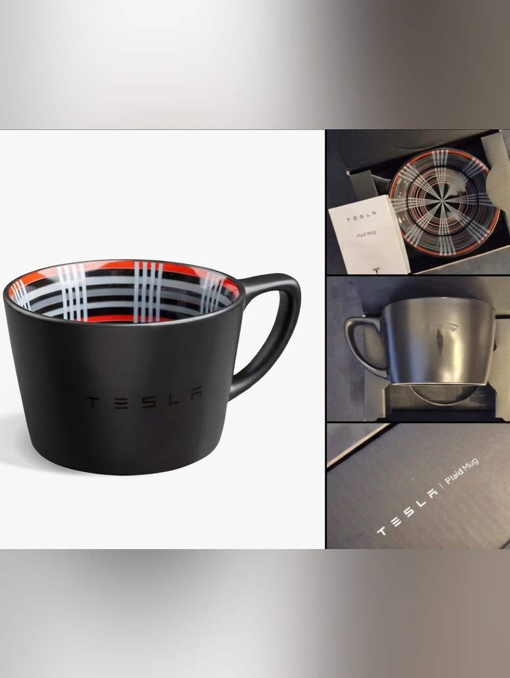 βοΈBRAND NEW TESLA PLAID MUG Limited Edition Elon Musk Coffee Christmas